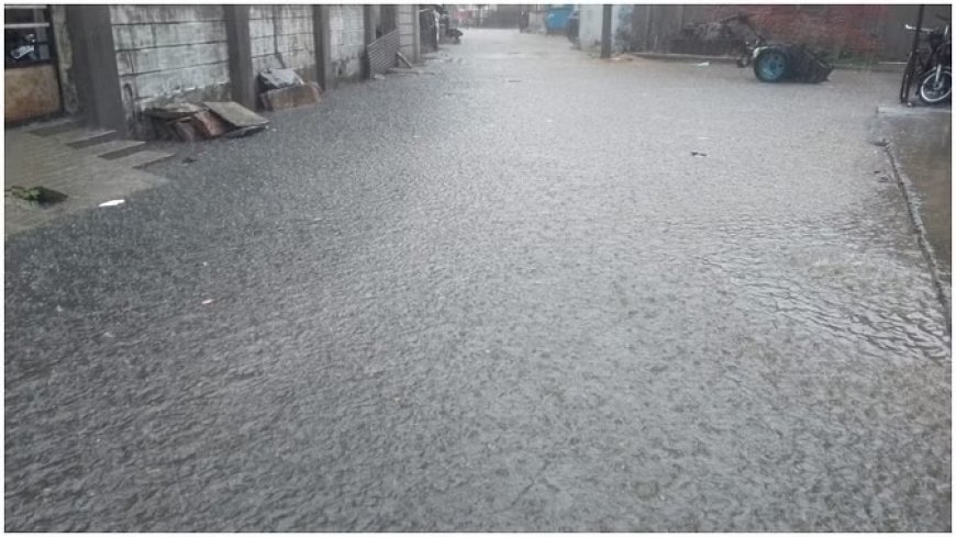 आबूरोड में तेज बारिश से कई इलाकों में भरा पानी