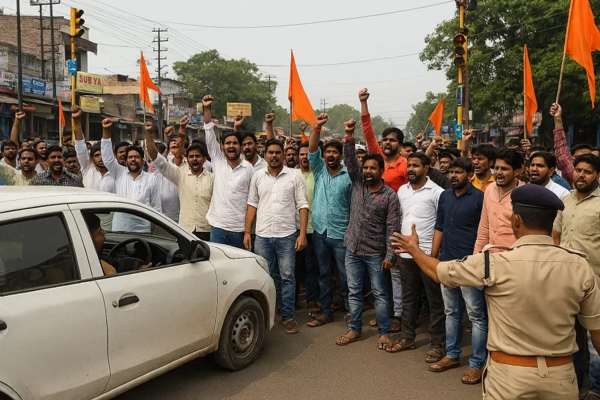 सोमवार के प्रदर्शन के बाद पांच नामजद सहित 25 लोगों पर केस दर्ज, चौराहे पर जाम और नारेबाजी का आरोप