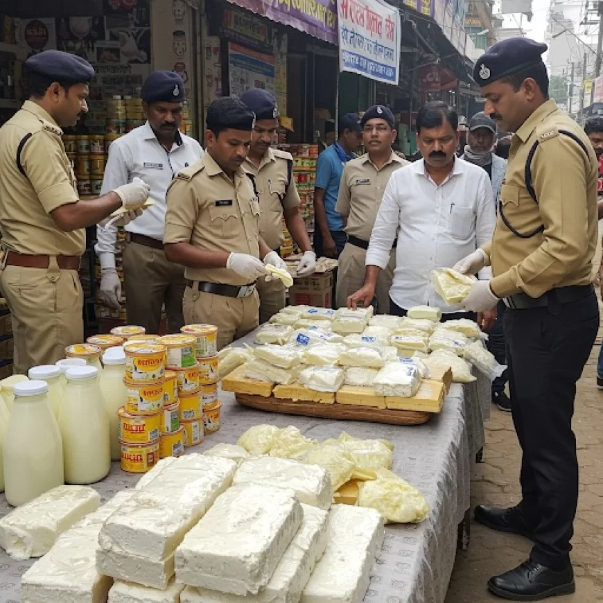 खाद्य विभाग के द्वारा मिल्क प्रोडक्ट उत्पादकों और विक्रेताओं कार्रवाई से हड़कंप, खोवा पनीर और घी के सैंपल भरे अपमिश्रित पनीर नष्ट कराया