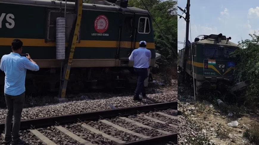 ऐशबाग स्टेशन पर कृषक एक्सप्रेस का इंजन शंटिंग के दौरान पटरी से उतरा, आवागमन ठप