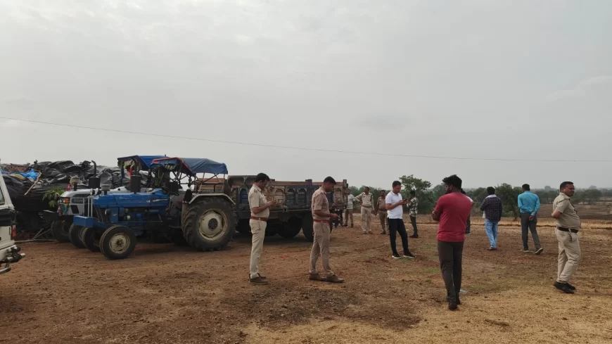 गुना पुलिस की विभिन्न माफियाओं पर निरंतर कार्यवाहीं, पुलिस, राजस्व एवं खनिज विभाग के साथ ग्राम हरण्या के पठार पर अवैध रेत उत्खनन के विरूद्ध बड़ी कार्यवाही