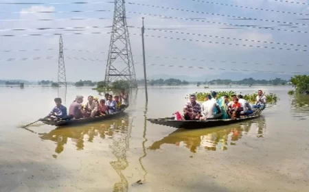 पूर्वोत्तर में बाढ़: भूस्खलन प्रभावित 44 पर्यटकों को बचाया, असम के 16 जिलों में 4.43 लाख अब भी प्रभावित