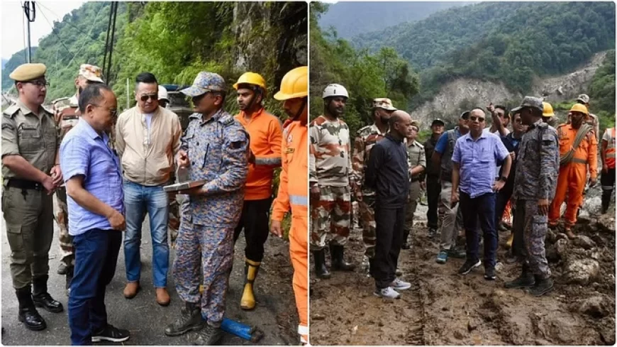 सिक्किम के राहत आयुक्त ने मंगन जिले आपदा प्रभावित क्षेत्रों का किया दौरा, नुकसान का लिया जायजा