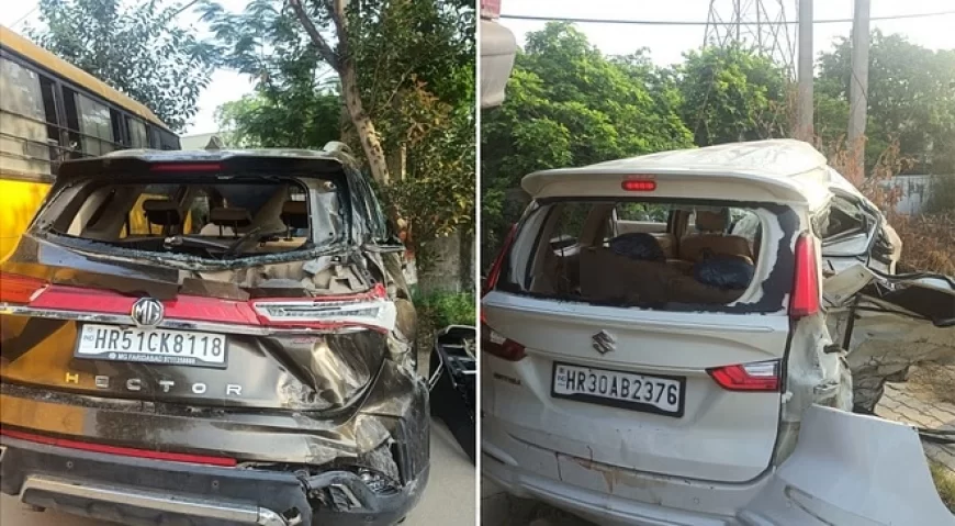 फरीदाबाद में भीषण सड़क हादसा, दो गाड़ियां टकराईं; तीन की मौत, दो गंभीर रूप से घायल