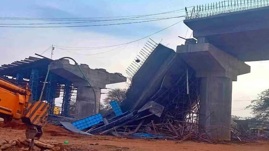 शिवपुरी में निर्माणाधीन ओवरब्रिज का एक हिस्सा गिरा, छह मजदूर घायल, सिंधिया ने किया था भूमि पूजन