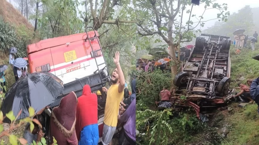 हिमाचल प्रदेश: मंडी के कलखर में निजी बस दुर्घटनाग्रस्त, 15 से अधिक यात्री घायल
