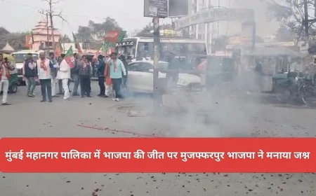 मुंबई महानगर पालिका में जीत पर मुजफ्फरपुर भाजपा कार्यकर्ताओं ने मनाया जश्न : आतिशबाजी और मिठाई वितरण...