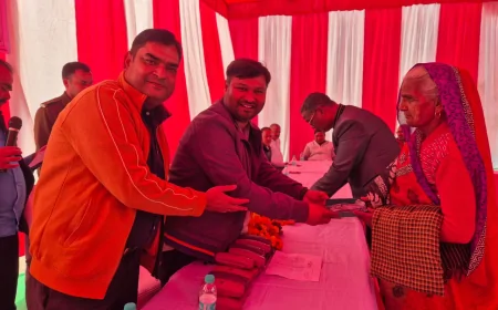 राष्ट्रीय दृष्टि निवारण के तहत बच्चों व वृद्धजनों को निःशुल्क चश्मे का हुआ वितरण