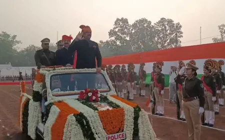 गुना में गणतंत्र दिवस समारोह: मंत्री गोविंद सिंह राजपूत ने ली परेड की सलामी