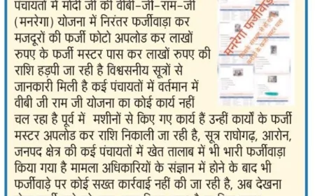 जनता का कहना हैं कि पंचायतो में जमकर फर्जीवाडा चल रहा है, मगर आजतक ना कोई जाँच ना कोई कार्यवाही गजब का खेल चल है