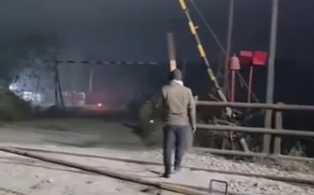 बिहार में अजीबोगरीब रेलवे फाटक का नजारा