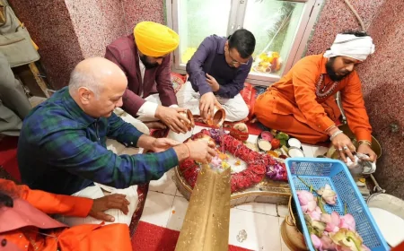 महा शिवरात्रि पर आस्था का संदेश: अरविंद केजरीवाल और भगवंत सिंह मान ने श्री रंकेश्वर महादेव मंदिर में टेका माथा, पंजाब की शांति-खुशहाली की कामना