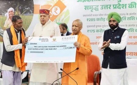 मुख्यमंत्री ने प्रधानमंत्री फसल बीमा योजना की फसल की क्षतिपूर्ति हेतु किसानों को दी