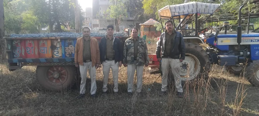 खनिज के अवैध परिवहन के खिलाफ कार्रवाई जारी, 01 ट्रैक्टर-ट्राली जब्त