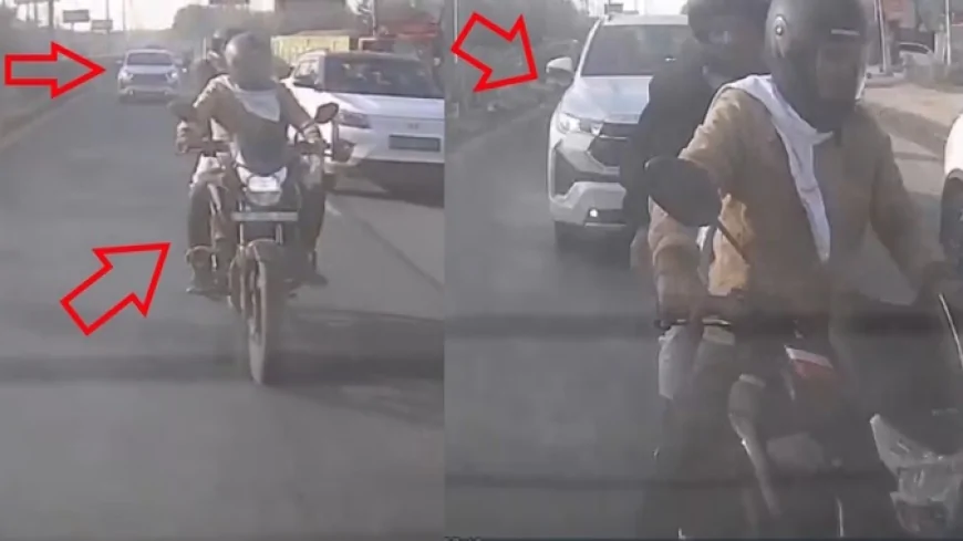 गुरुग्राम-फरीदाबाद रोड पर दर्दनाक हादसा, जाम में खड़ी बाइक को कार ने रौंदा; एक युवक की मौत, दूसरा गंभीर