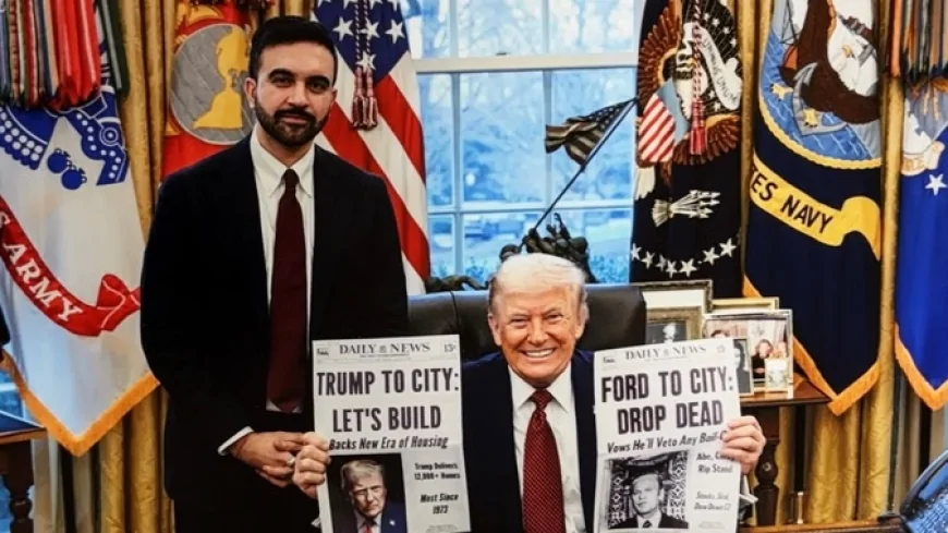 न्यूयॉर्क के मेयर ममदानी ने राष्ट्रपति ट्रंप को दिया नकली अखबार, बड़े आवास निवेश पर समर्थन की कोशिश