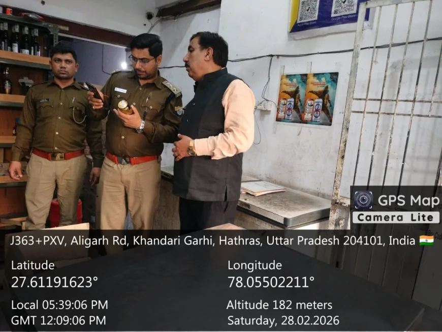 उप जिलाधिकारी के साथ आबकारी प्रभारी निरीक्षक में विभिन्न विभिन्न ठेको पर की चेकिंग