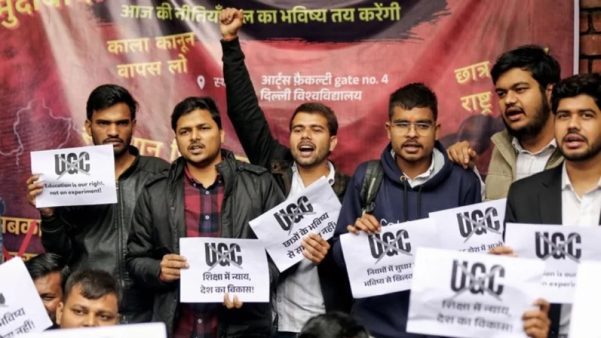यूजीसी कानून के विरोध में जंतर-मंतर पर सवर्ण समाज का प्रदर्शन, कई प्रदर्शनकारी हिरासत में