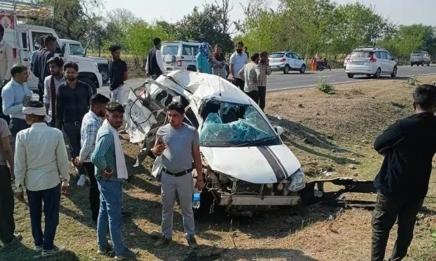 हाईवे पर ट्रक-कार की जोरदार टक्कर, दो गंभीर घायल; डायल-112 ने पहुंचाया अस्पताल