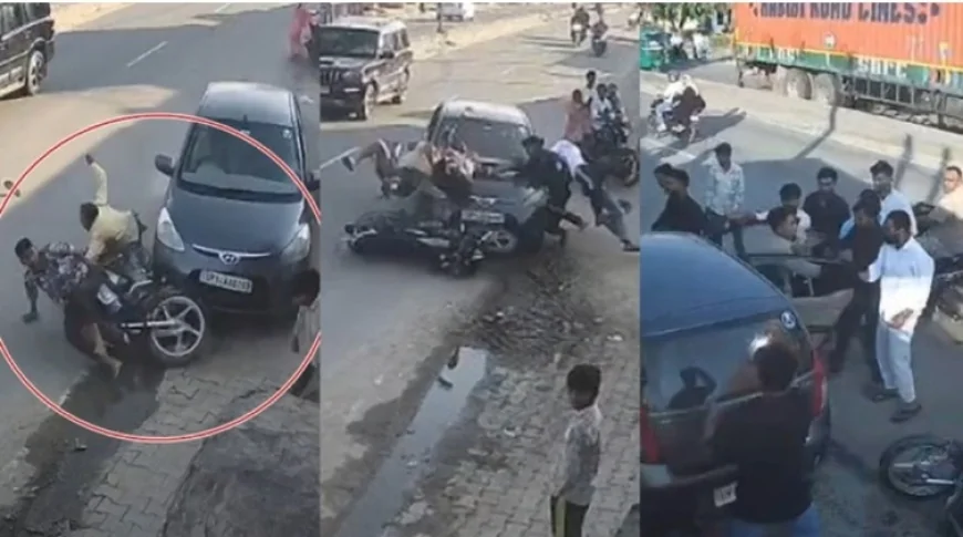 मुरादाबाद में तेज रफ्तार कार ने पैदल यात्रियों और बाइक सवारों को टक्कर मारी, नौ घायल