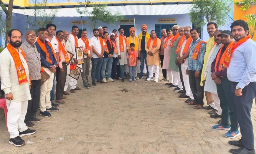 गांव ऐहन में क्षत्रिय महासभा ने महाराणा प्रताप शोभायात्रा कमेटी का किया जोरदार स्वागत