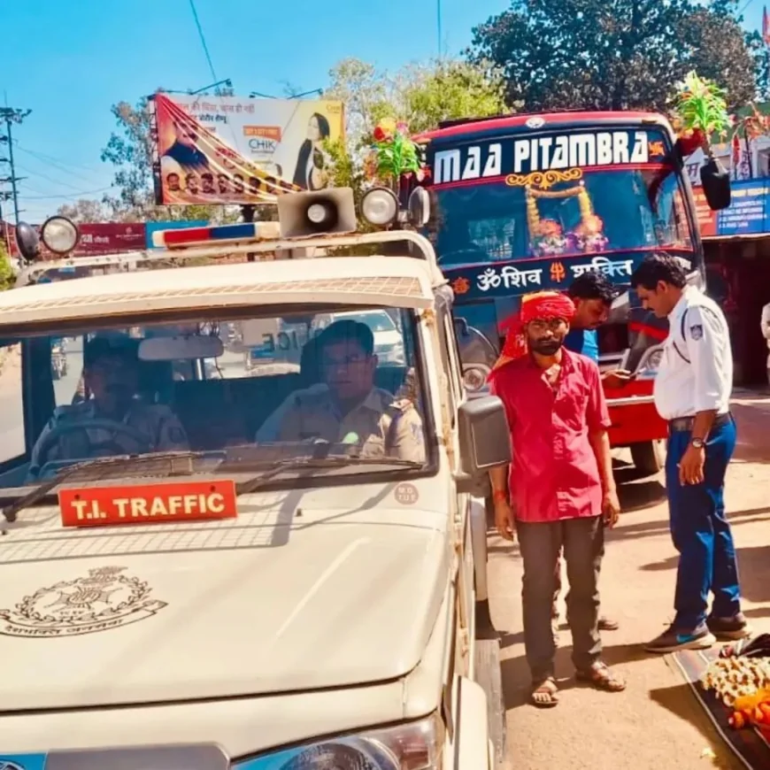 अतिक्रमित सड़कों पर गुना पुलिस का सख्त एक्शन, ओवरलोड वाहनों पर कार्रवाई
