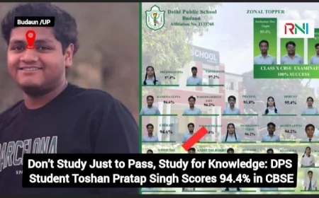 Don’t Study Just to Pass, Study for Knowledge: DPS Student Toshan Pratap Singh Scores 94.4% in CBSE