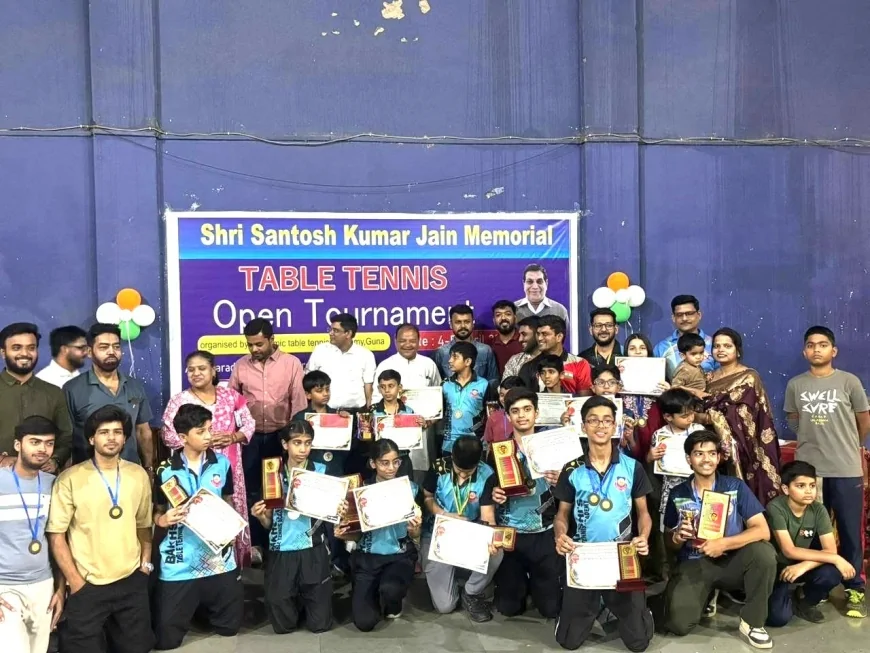 गुना में टेबल टेनिस टूर्नामेंट का भव्य समापन, खिलाड़ियों को किया गया सम्मानित
