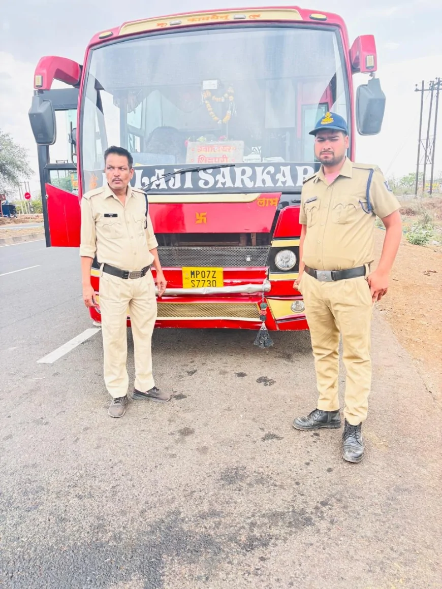 गुना में परिवहन विभाग का चेकिंग अभियान, नियम उल्लंघन पर 07 हजार रुपए जुर्माना वसूला