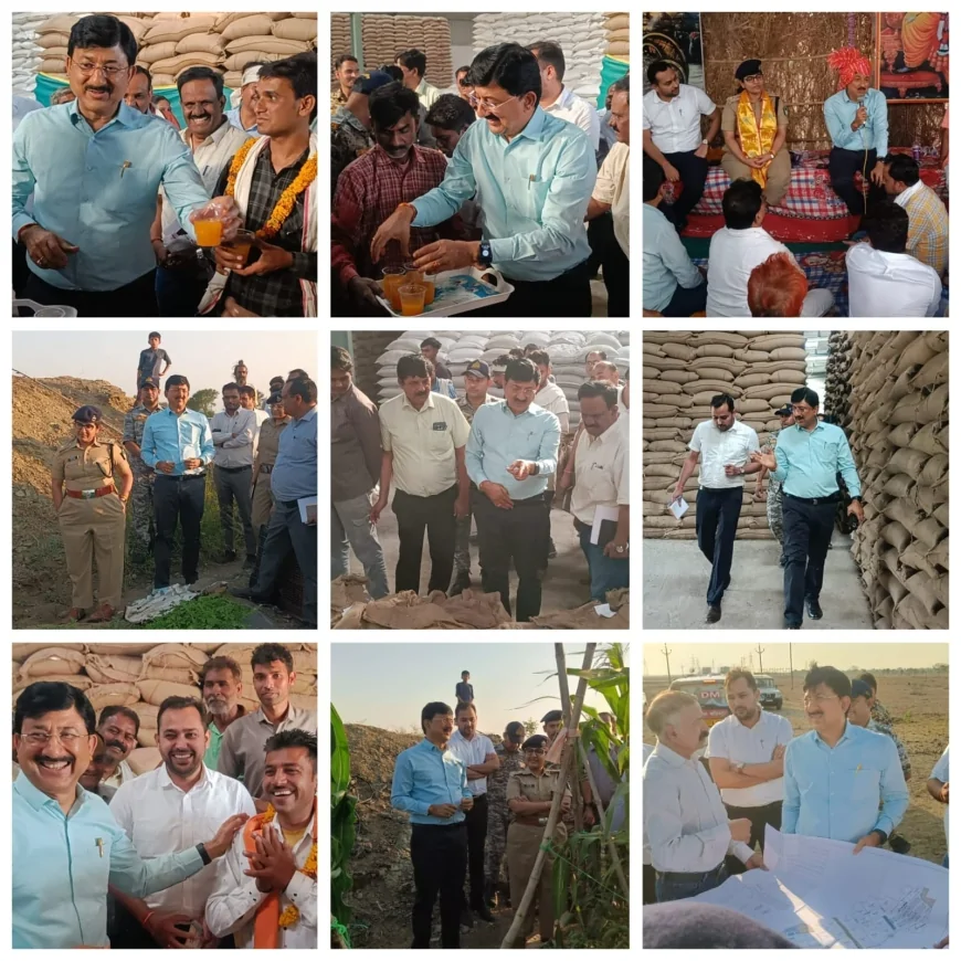 कलेक्टर-एसपी का औचक निरीक्षण, उपार्जन केंद्र की व्यवस्थाएं परखी, किसानों से किया संवाद