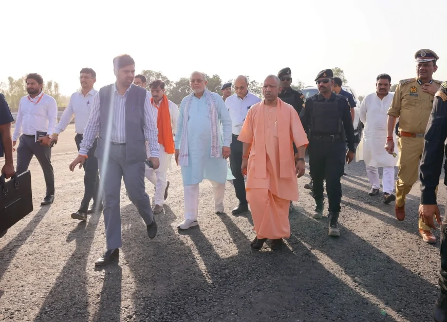 PM दौरे से पहले CM योगी का निरीक्षण, तैयारियों का लिया जायजा