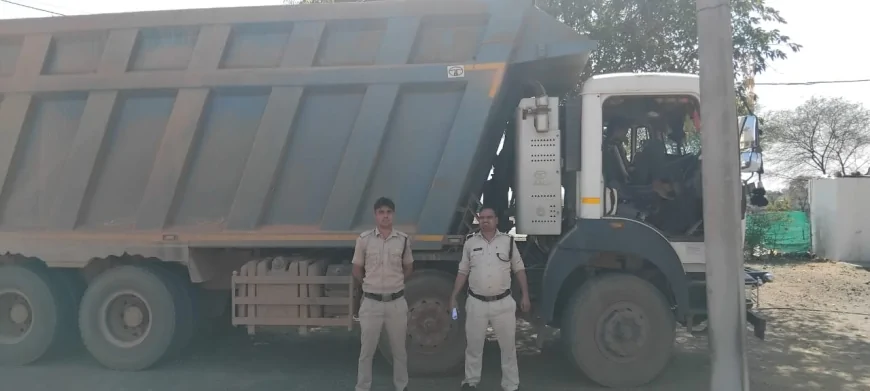 खनिज विभाग की कार्रवाई लगातार जारी, 1 वाहन जब्त