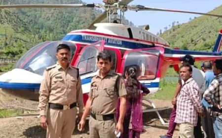 हाईटेंशन लाइन से टकराया हेलिकॉप्टर, खेत में करानी पड़ी इमरजेंसी लैंडिंग; छह यात्री सुरक्षित