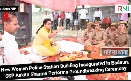 New Women Police Station Building Inaugurated in Badaun, SSP Ankita Sharma Performs Groundbreaking Ceremony