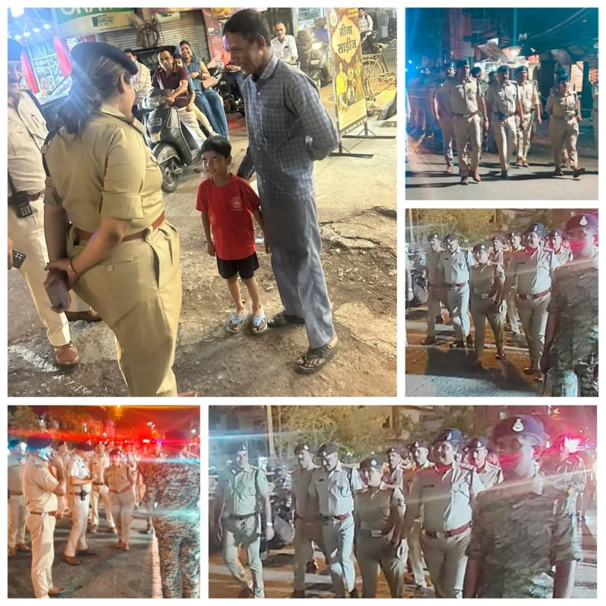 गुना में पुलिस का पैदल मार्च: एसपी हितिका वासल ने आमजन से संवाद कर बढ़ाया सुरक्षा का भरोसा