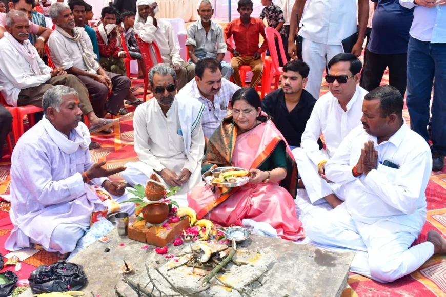 शाहाबाद: पुल बन जाने से ग्रामीणों की दिक्कतें दूर होगी - रजनी,  उच्च शिक्षा राज्य मंत्री ने पुल निर्माण का भूमि पूजन किया