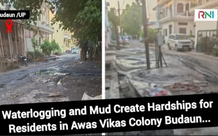 Waterlogging and Mud Create Hardships for Residents in Awas Vikas Colony Budaun