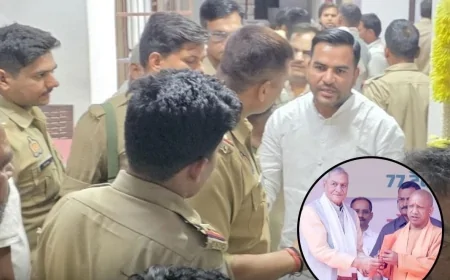 मथुरा में थाने पर भाजपा नेता का हंगामा, हिरासत में लिए युवक को छुड़ाकर ले गए समर्थक