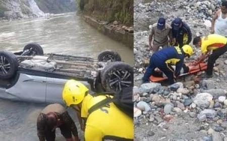तिलवाड़ा के पास केदारनाथ जा रही एक्सयूवी नदी में गिरी, पांच यात्री घायल