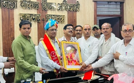जिला बेसिक शिक्षा अधिकारी से मिला प्राइवेट स्कूल मैनेजमेंट एसोसिएशन का प्रतिनिधिमंडल, किया स्वागत