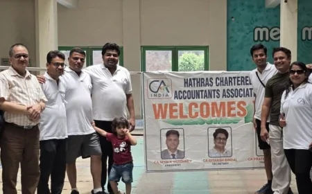 विश्व योग दिवस पर हाथरस चार्टर्ड एकाउंटेंट्स एसोसिएशन ने आयोजित किया योग सत्र एवं बैडमिंटन प्रतियोगिता