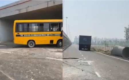 अंबाला में सड़क हादसा: गलत दिशा से आए डंपर से बचने के प्रयास में स्कूल बस दीवार से टकराई, 9 शिक्षिकाएं घायल