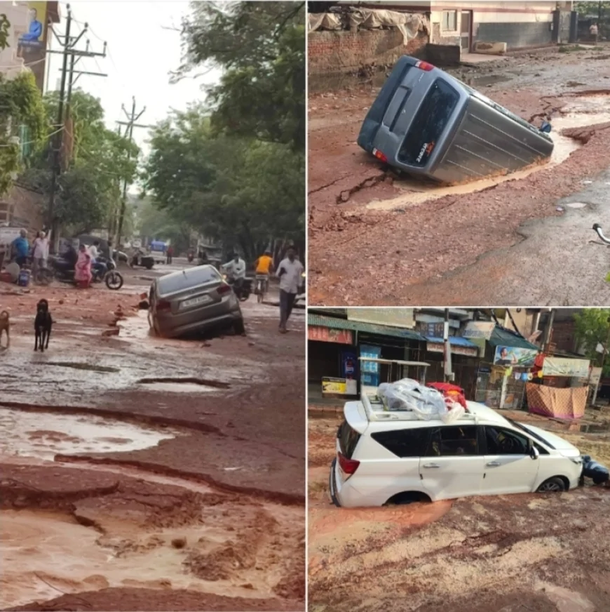 आगरा में बदहाल सड़क को लेकर लोगों में नाराजगी, राजपुर चुंगी सौ फुटा मार्ग की स्थिति पर उठे सवाल