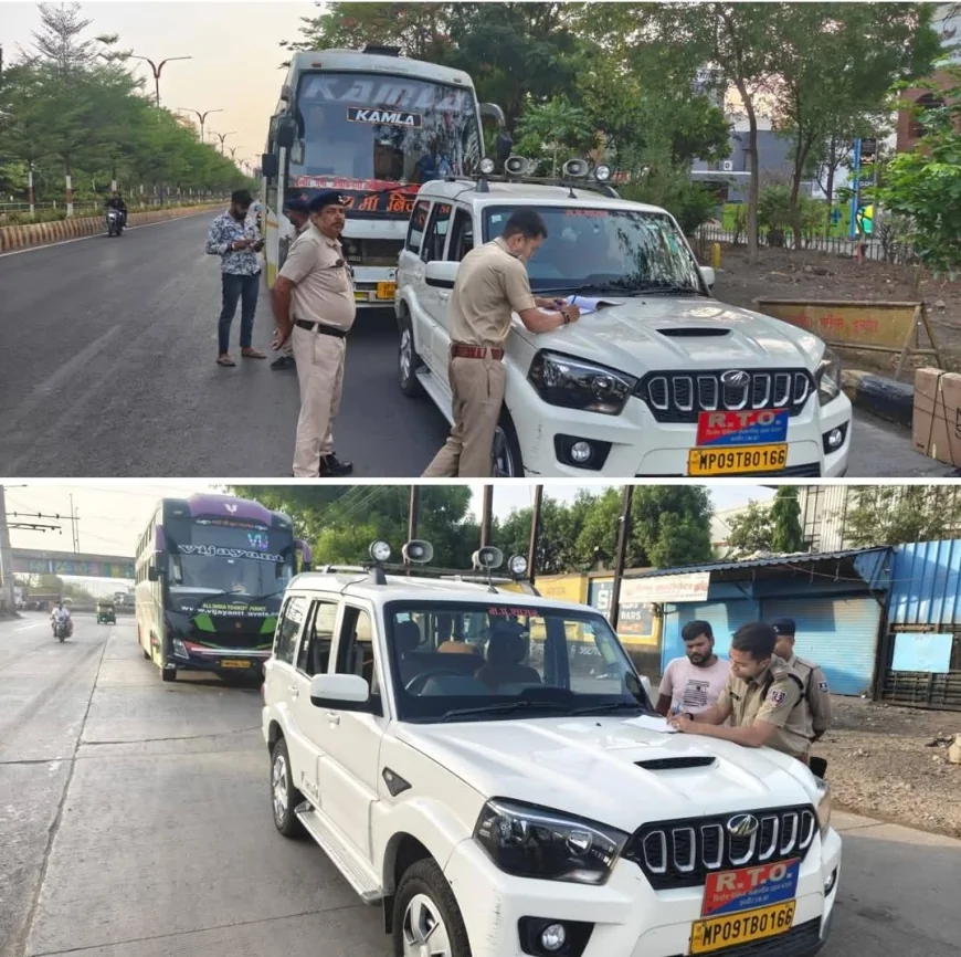 कलेक्टर शिवम वर्मा के निर्देश पर आरटीओ का सघन चेकिंग अभियान, दो बसों पर एक लाख रुपये का जुर्माना