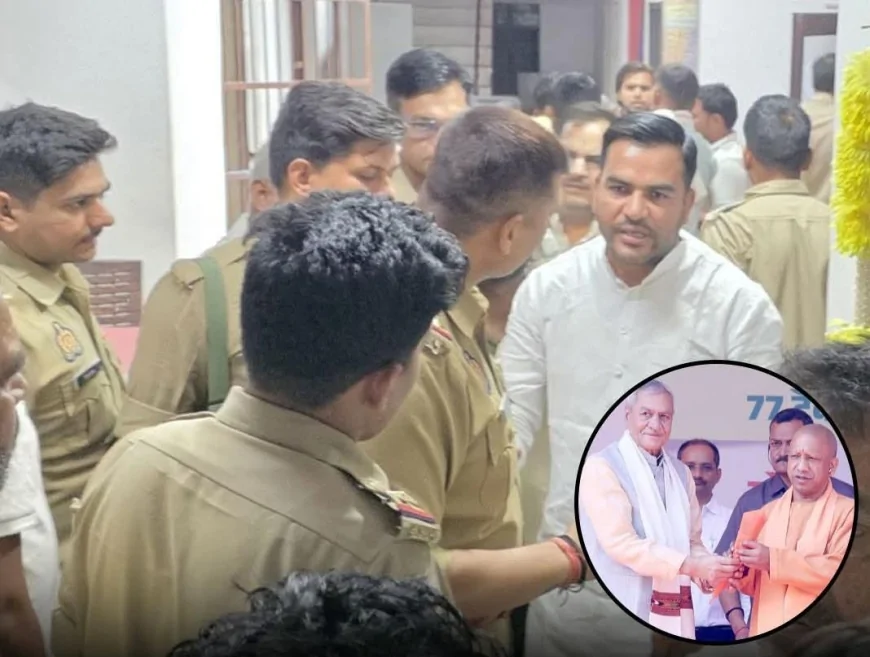 मथुरा में थाने पर भाजपा नेता का हंगामा, हिरासत में लिए युवक को छुड़ाकर ले गए समर्थक