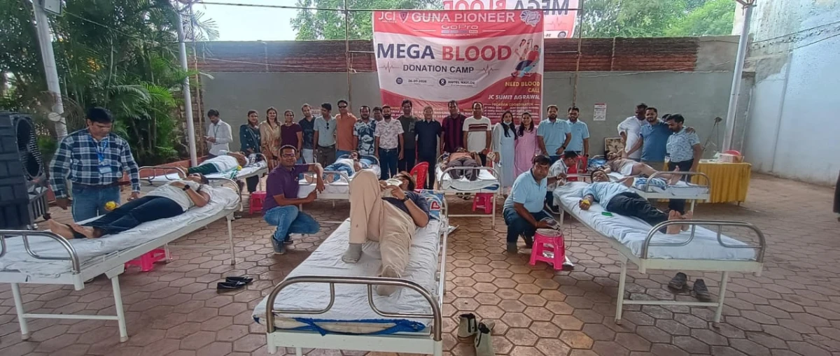 जेसीआई गुना पायनियर के मेगा ब्लड डोनेशन कैंप में 272 यूनिट रक्तदान, 89 महिलाओं ने निभाई अहम भूमिका रचा नया कीर्तिमान