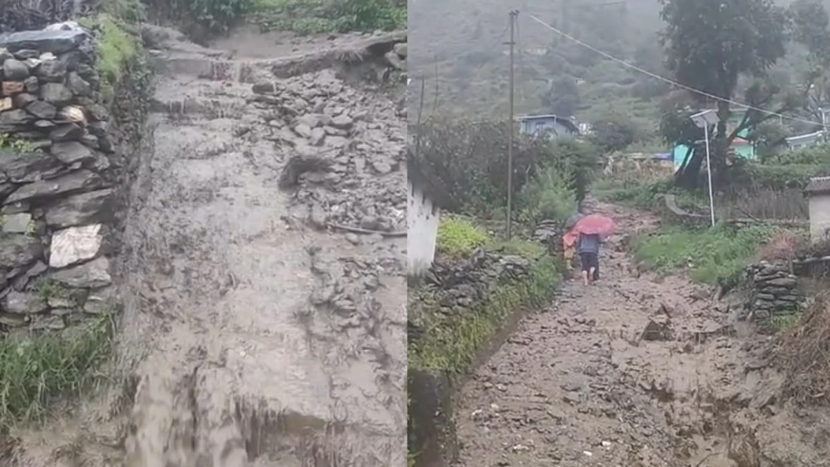 किमाना गांव में बारिश का कहर: मलबा और पानी से दहशत, प्रभावित परिवारों को सुरक्षित स्थानों पर पहुंचाया गया