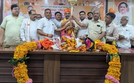 किसान मोर्चा के प्रदेश अध्यक्ष देवेंद्र सिंह चौधरी का भव्य स्वागत
