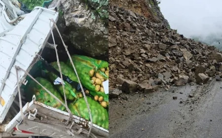 बारिश से उत्तराखंड बेहाल: भूस्खलन से बदरीनाथ हाईवे बंद, कोटद्वार में वाहन पर गिरे बोल्डर