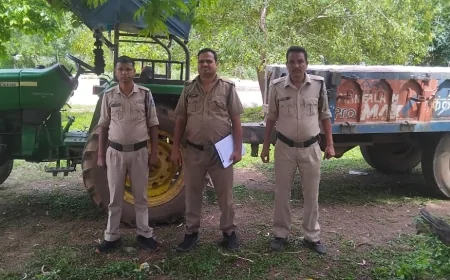 खनिज विभाग की लगातार कार्रवाई, अवैध एम-सैंड परिवहन में संलिप्त ट्रैक्टर-ट्रॉली जब्त